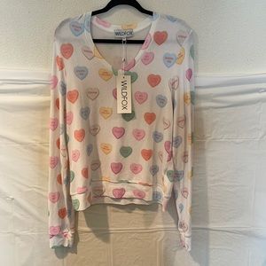 NWT rare WILDFOX conversation heart vneck bbj